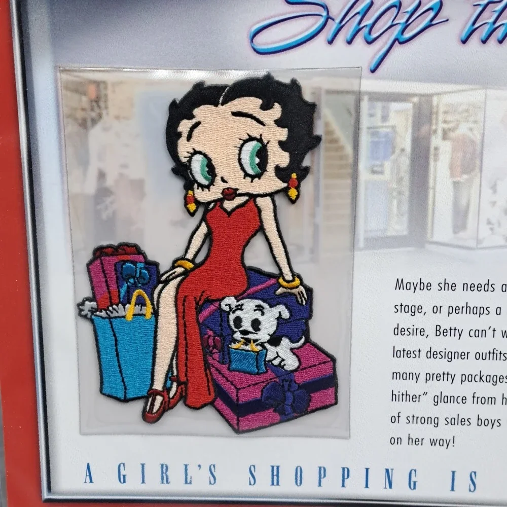 Betty Boop Patch‎ Shop Till You Drop Betty Pudgy Clothing Patch Collectible VTG